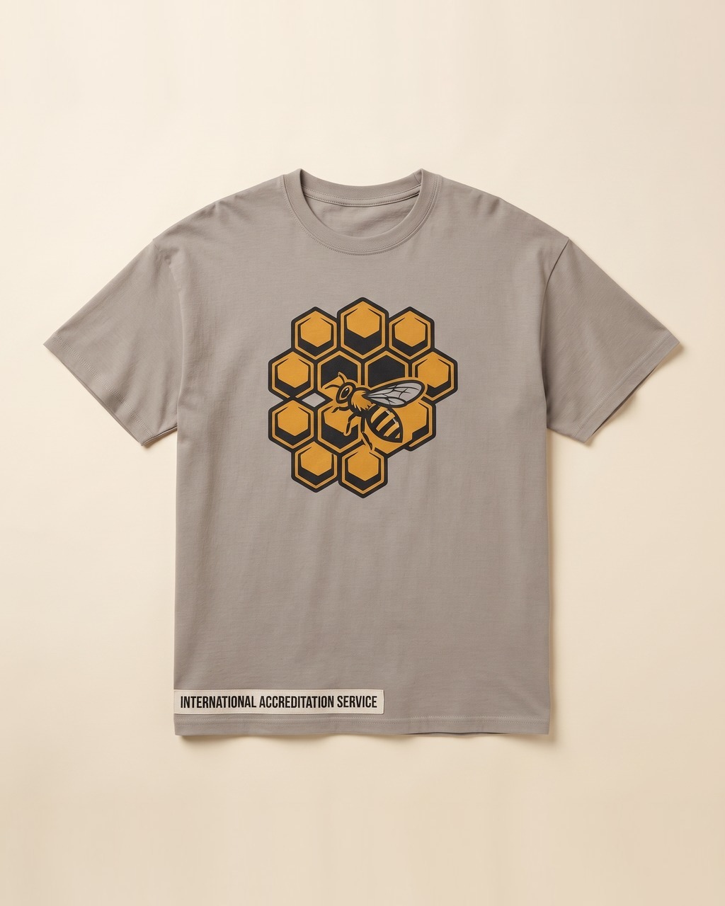 Hexagon Hive Tee in Warm Grey